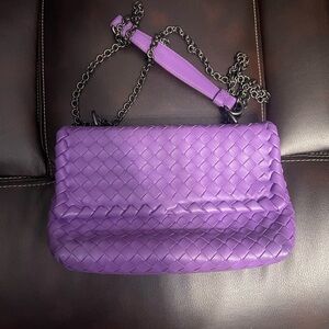 Bottega Veneta Purple Intreciatto Napa Handbag